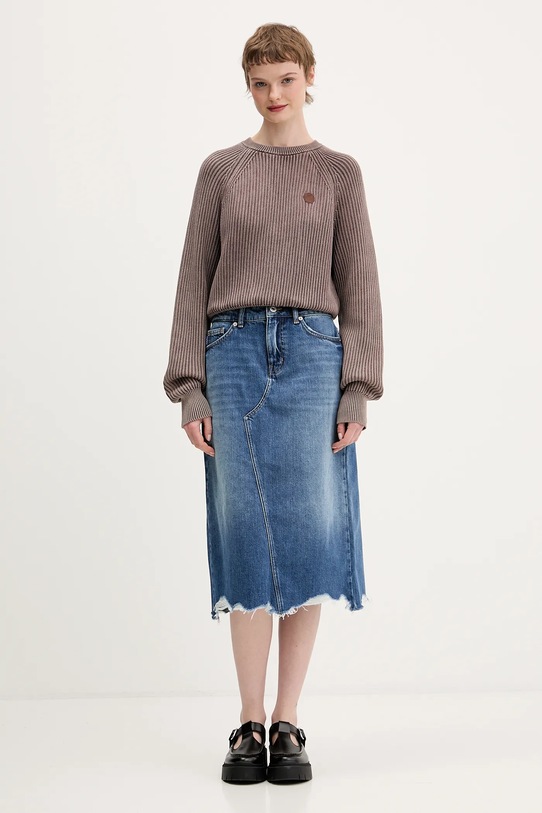 Βαμβακερό πουλόβερ Hugo Blue Slipery_B 50554206 καφέ SS26