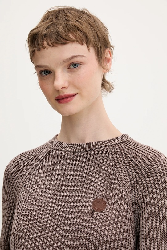 Βαμβακερό πουλόβερ Hugo Blue Slipery_B καφέ 50554206