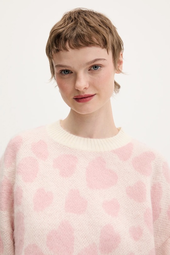 Hugo Blue sweter z dodatkiem wełny Sallyna_B różowy 50555441