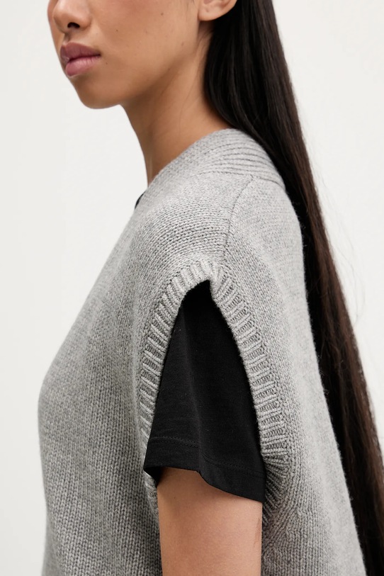 Vesta z kašmírové směsi HUGO 50554059 šedá