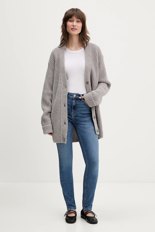 Kardigan s dodatkom vune HUGO Shent 50554076 siva SS26