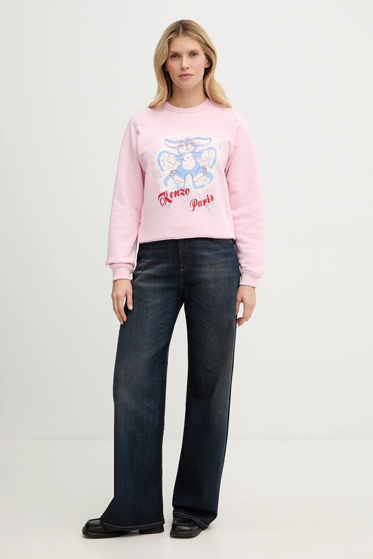 Kenzo bluza bawełniana FG52SW2034MJ różowy SS26