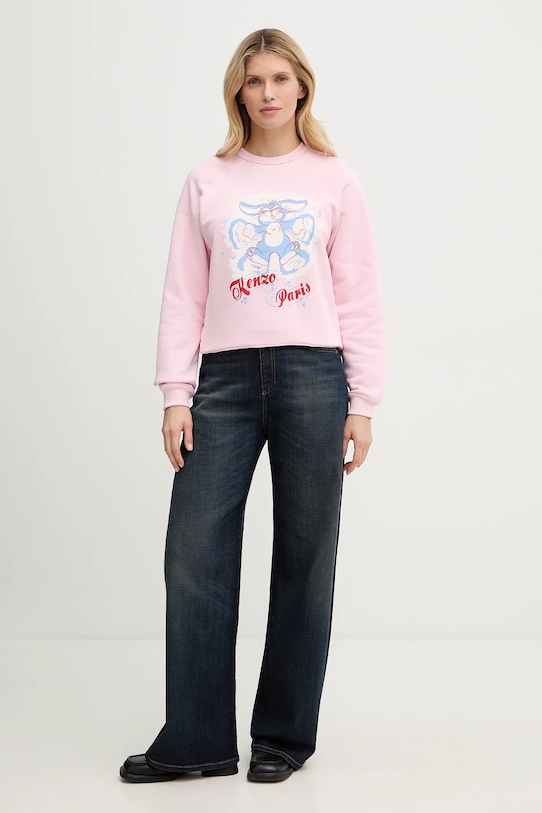 Kenzo bluza bawełniana FG52SW2034MJ różowy SS26