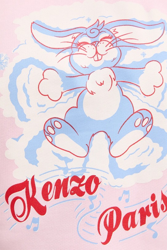 Βαμβακερή μπλούζα Kenzo FG52SW2034MJ ροζ
