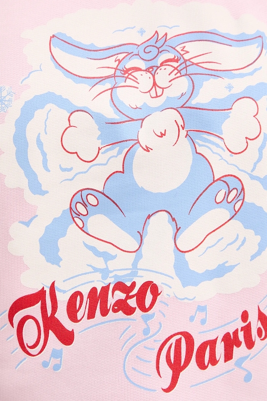 Βαμβακερή μπλούζα Kenzo FG52SW2034MJ ροζ