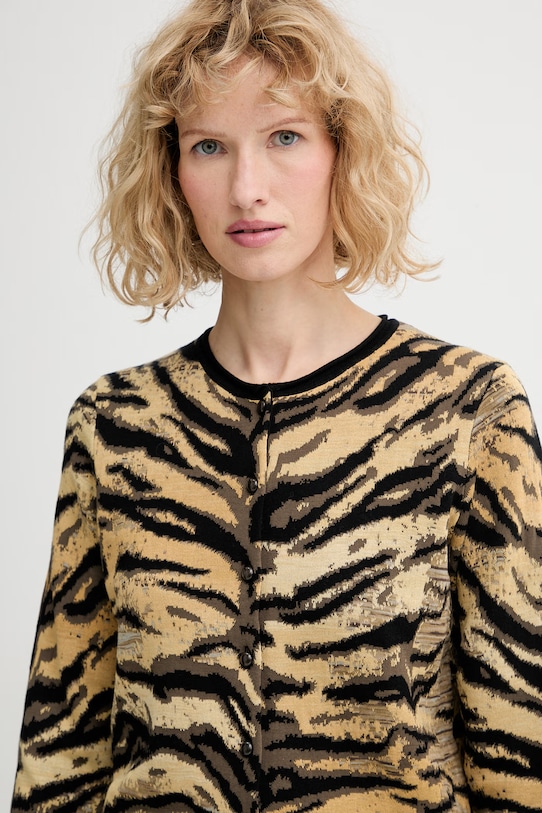 Kenzo gyapjú kardigán sárga FG52CA7363DO