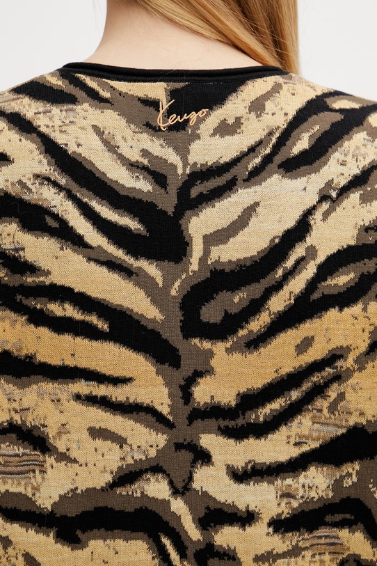 Kenzo kardigan z dodatkiem wełny żółty FG52CA7363DO