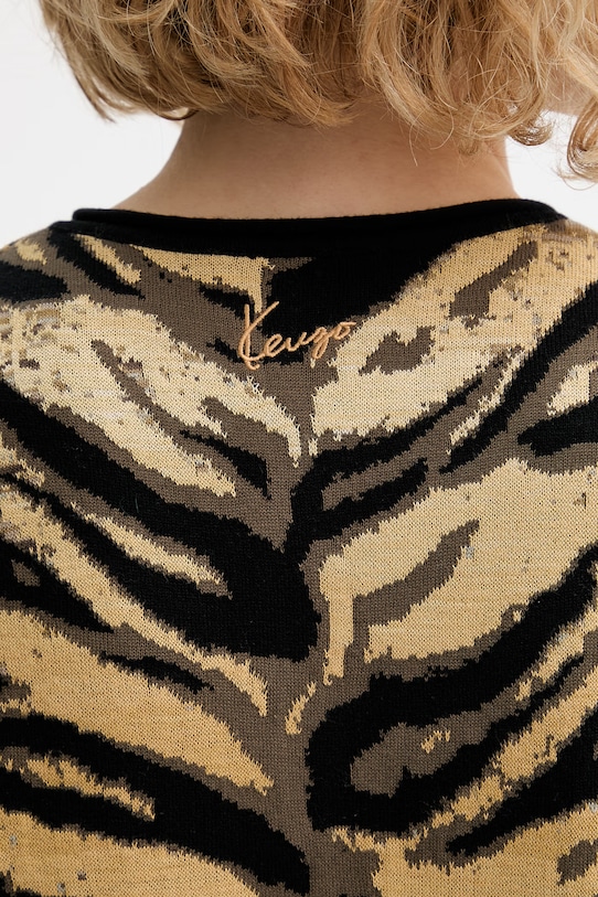 Kenzo gyapjú kardigán FG52CA7363DO sárga