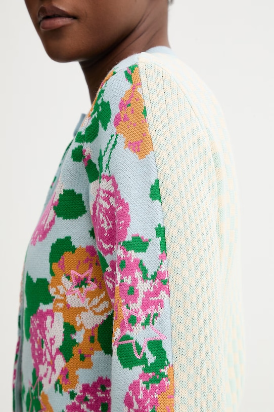 Kenzo kardigan z dodatkiem wełny FG52CA7423DY niebieski