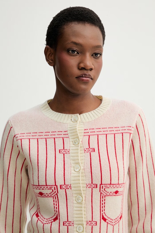 Kardigan s příměsí vlny Kenzo béžová FG52CA7353DH