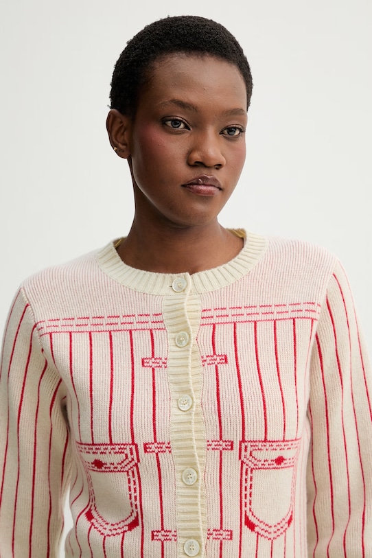 Kardigan s příměsí vlny Kenzo béžová FG52CA7353DH