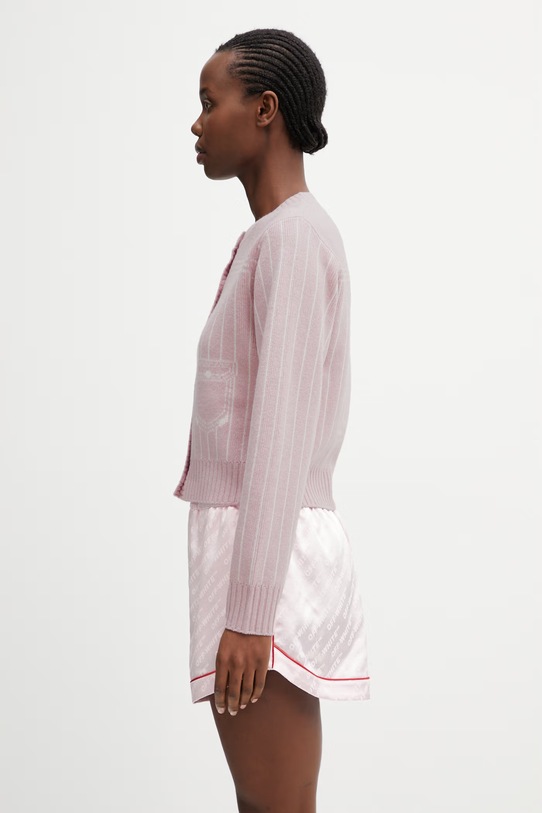 Kardigan s příměsí vlny Kenzo FG52CA7353DH růžová SS26