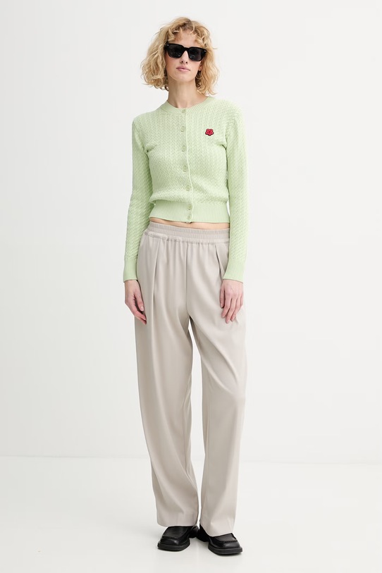 Kenzo kardigan z dodatkiem wełny FG52CA7273LK zielony SS26