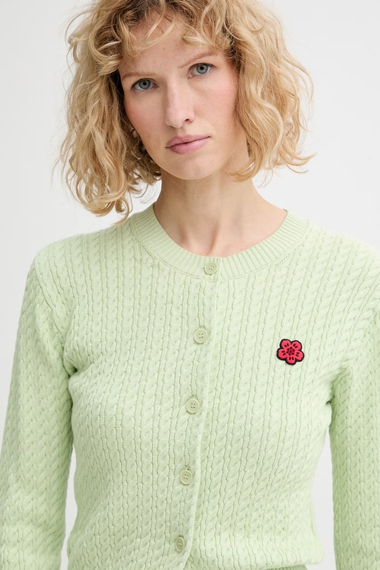 Kenzo kardigan z dodatkiem wełny zielony FG52CA7273LK