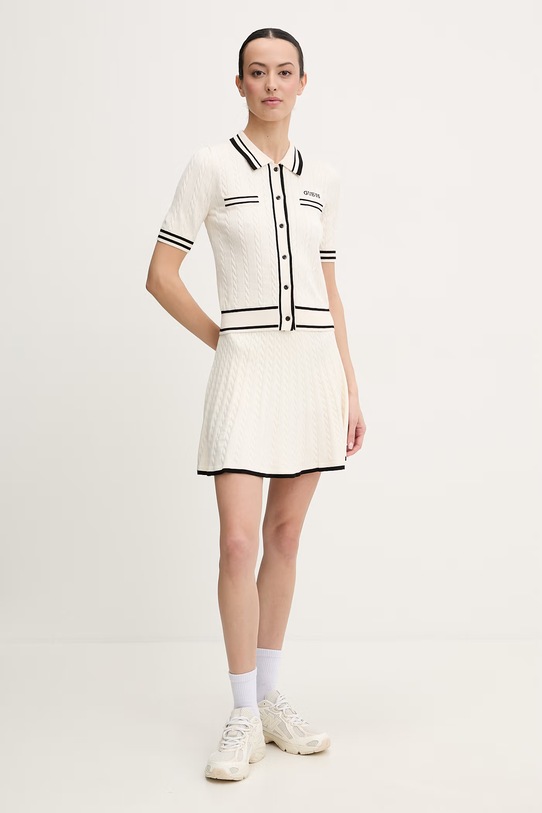 Πλεκτή ζακέτα Guess SHARI V6RR02.Z4652 μπεζ SS26