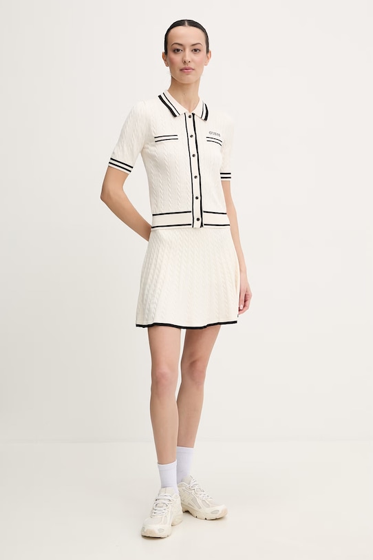 Πλεκτή ζακέτα Guess SHARI V6RR02.Z4652 μπεζ SS26