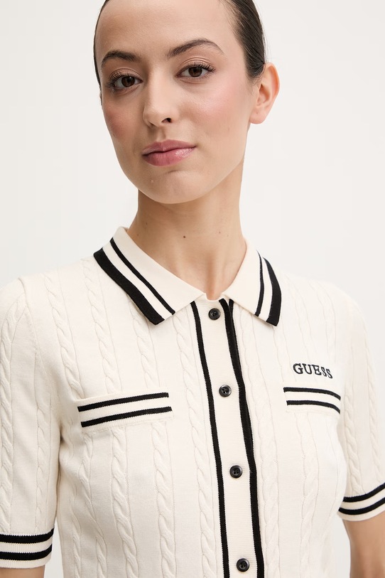 Πλεκτή ζακέτα Guess SHARI μπεζ V6RR02.Z4652