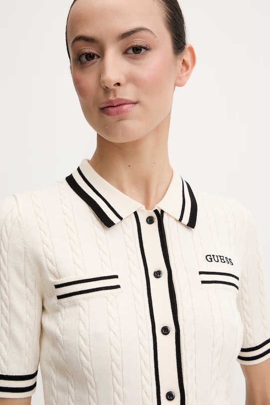 Πλεκτή ζακέτα Guess SHARI μπεζ V6RR02.Z4652