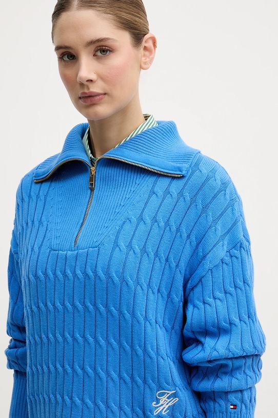 Tommy Hilfiger sweter bawełniany niebieski WW0WW47643