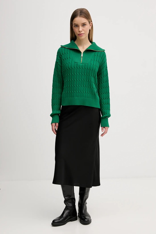 Tommy Hilfiger sweter bawełniany WW0WW47643 zielony SS26