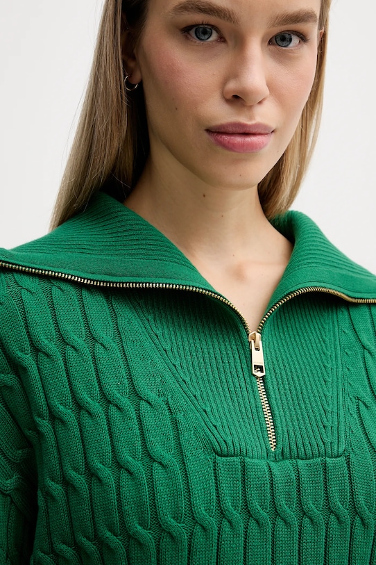 Tommy Hilfiger sweter bawełniany zielony WW0WW47643