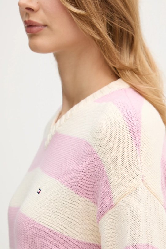 Πουλόβερ από κασμίρ Tommy Hilfiger WW0WW47655 ροζ