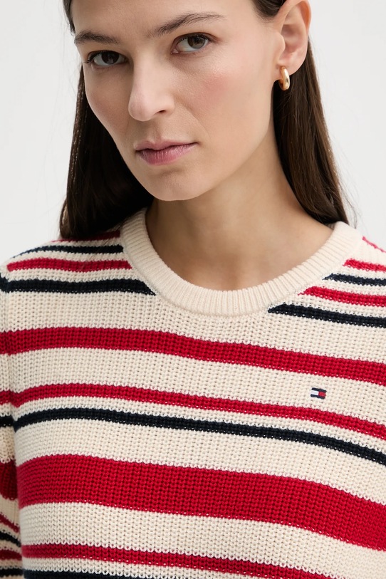 Pamučna majica Tommy Hilfiger crvena WW0WW48793