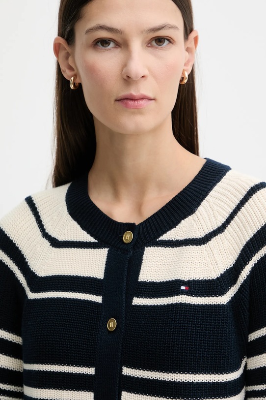 Bombažna jopica Tommy Hilfiger mornarsko modra WW0WW48795