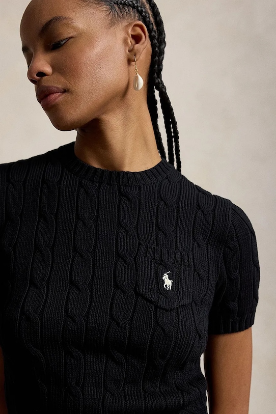 Polo Ralph Lauren sweter damski bawełniany czarny 211971873