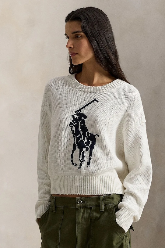 Polo Ralph Lauren sweter bawełniany bawełna biały 211A96234