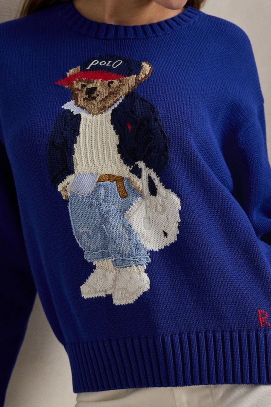 Хлопковый свитер Polo Ralph Lauren тёмно-синий 211A96238