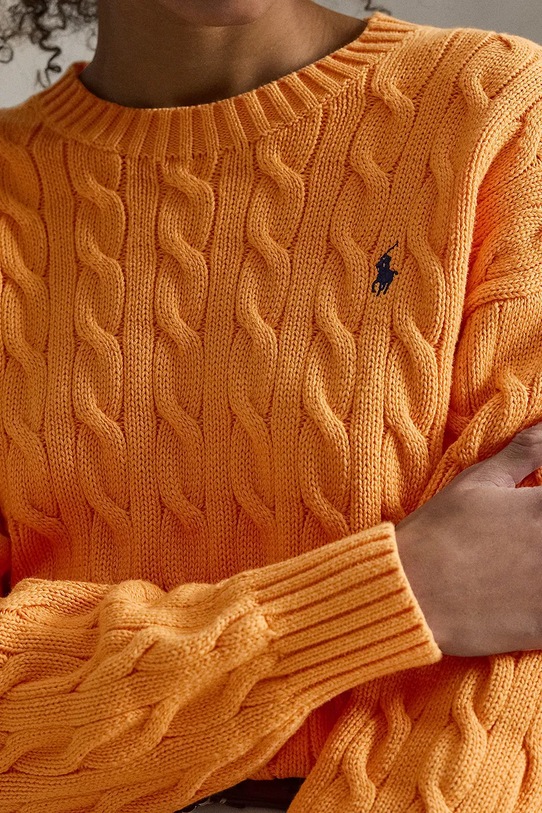 Polo Ralph Lauren sweter bawełniany pomarańczowy 211A96245