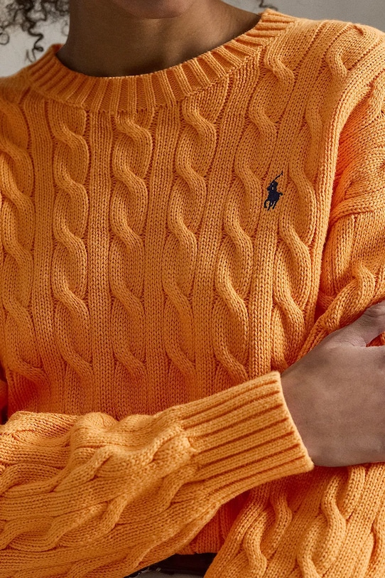 Polo Ralph Lauren sweter bawełniany pomarańczowy 211A96245