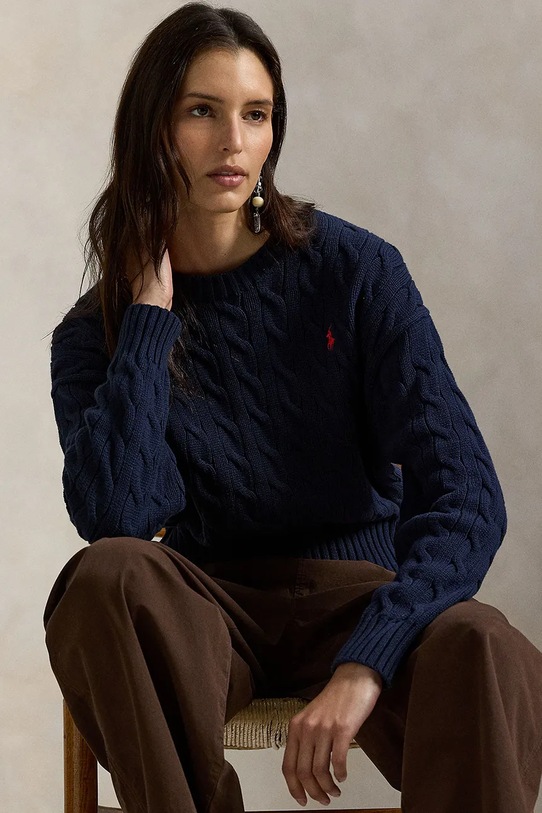 Polo Ralph Lauren sweter bawełniany 211A96245 granatowy