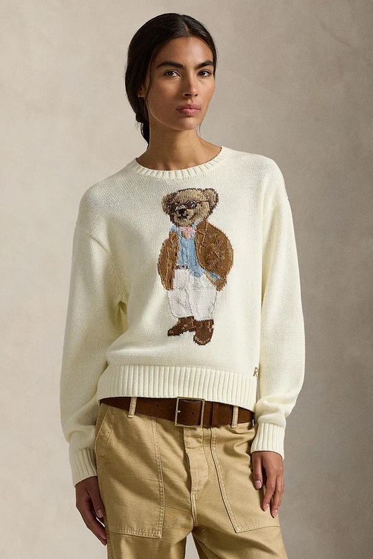 Bavlnený sveter Polo Ralph Lauren bavlna béžová 211A96248