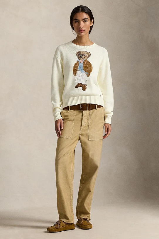 Oblečenie Bavlnený sveter Polo Ralph Lauren 211A96248 béžová