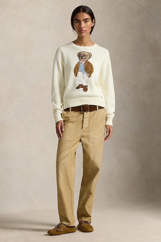 Oblečenie Bavlnený sveter Polo Ralph Lauren 211A96248 béžová