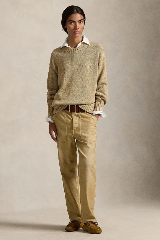 Oblečenie Bavlnený sveter Polo Ralph Lauren 211A96252 hnedá