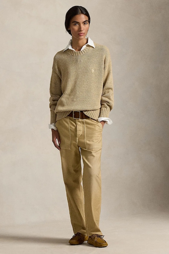 Oblečenie Bavlnený sveter Polo Ralph Lauren 211A96252 hnedá