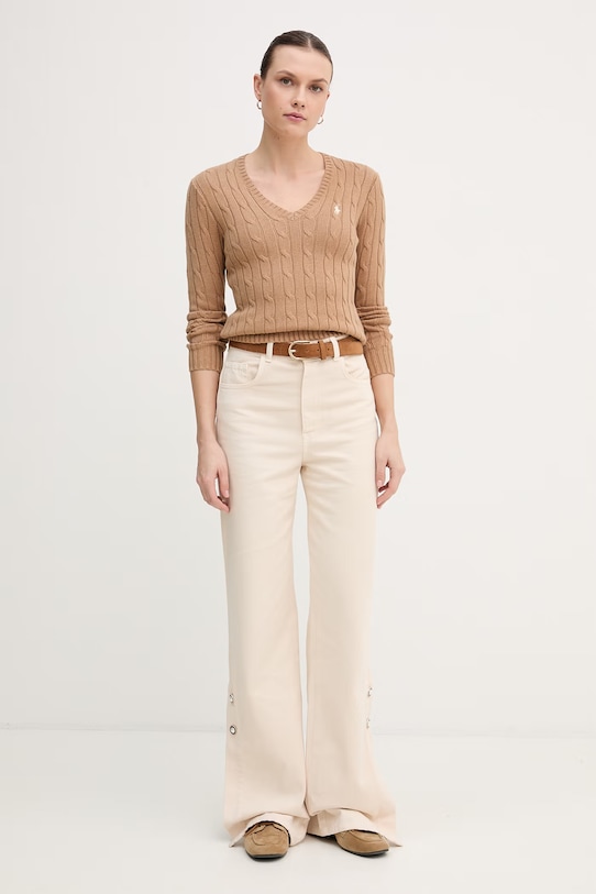 Polo Ralph Lauren sweter bawełniany 211B16797 beżowy SS26