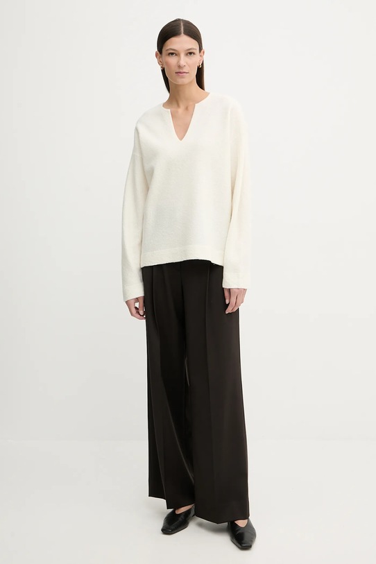 Calvin Klein sweter wełniany LV044E311G beżowy SS26