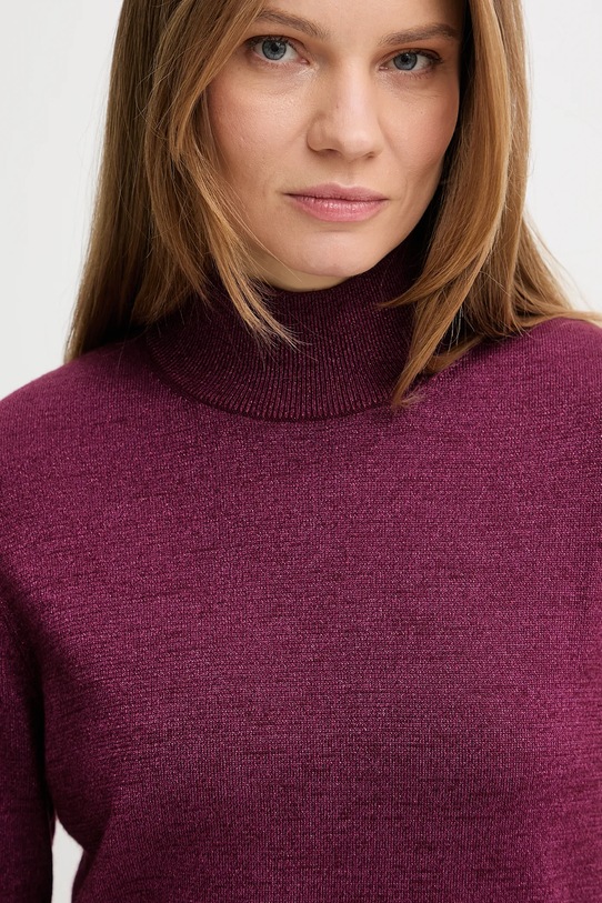 Calvin Klein sweter z dodatkiem wełny bordowy LV044E363G