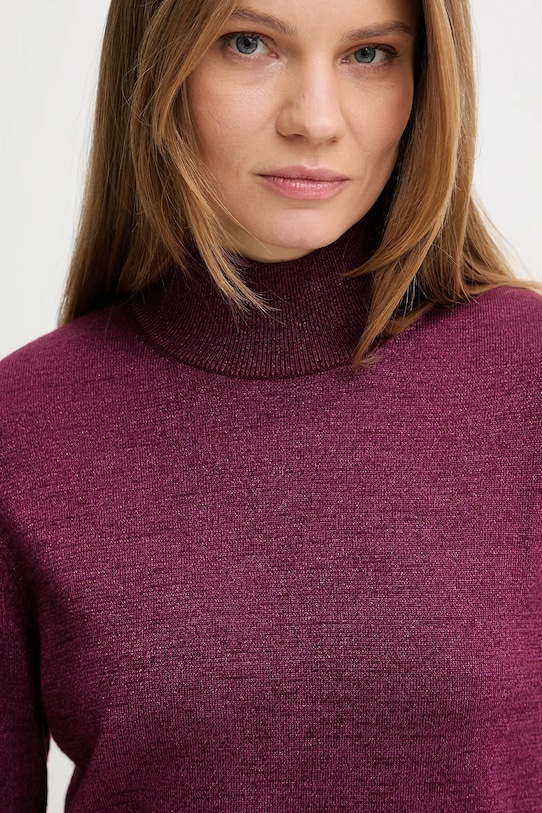 Calvin Klein sweter z dodatkiem wełny bordowy LV044E363G