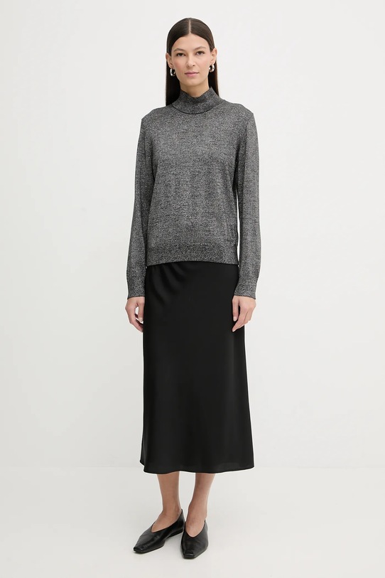 Calvin Klein sweter z dodatkiem wełny LV044E363G szary SS26