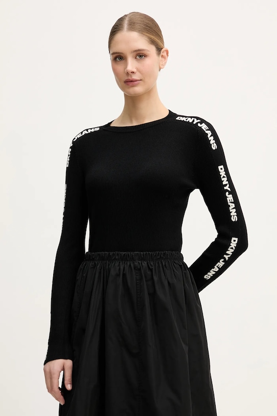 Dkny sweter pozostałe czarny DJ6R0104