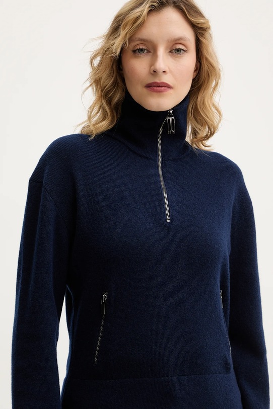 Victoria Beckham sweter wełniany granatowy 1126KJU006866A
