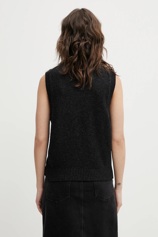 Odzież GANNI kamizelka z dodatkiem wełny A1070264 A1070264 czarny