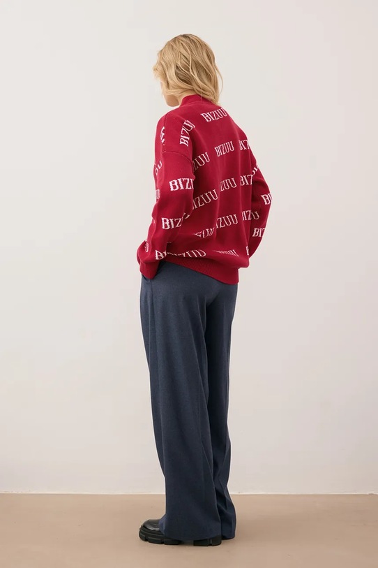 Odzież Bizuu kardigan bawełniany KYLE KYLE.BORDOWY bordowy