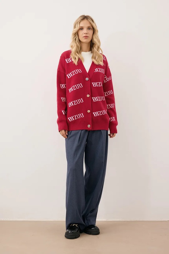 Bizuu kardigan bawełniany KYLE bordowy KYLE.BORDOWY