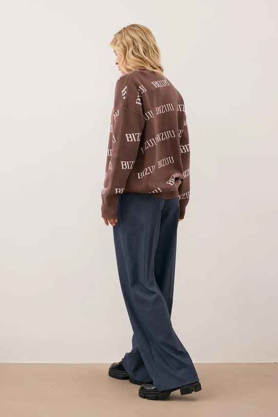 Odzież Bizuu kardigan bawełniany KYLE KYLE.BRAZOWY brązowy